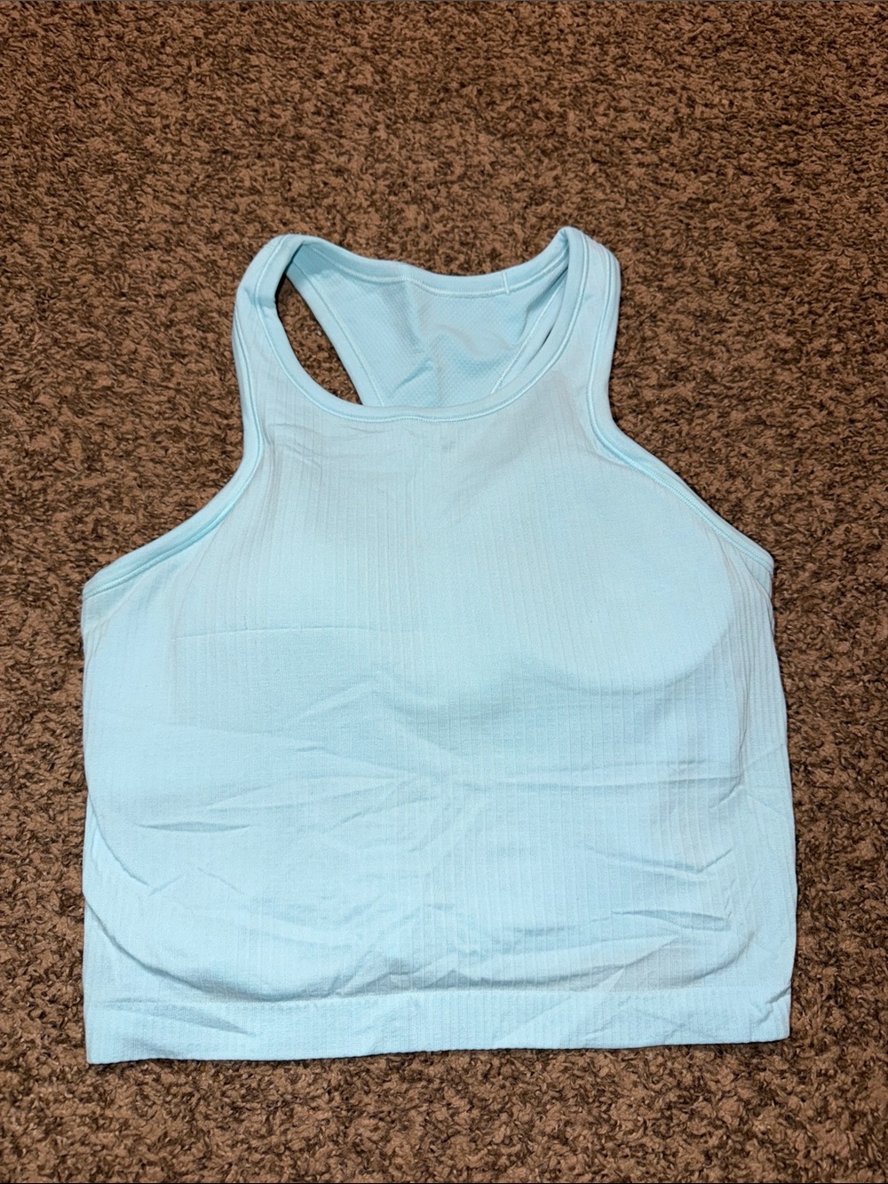 Light Blue Ribbed Racerback tank